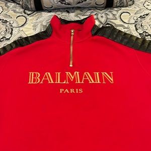Balmain, Red and Black pullover, XL.